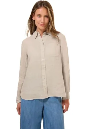 CECIL Linen_ Solid Shirt Blouse Pumice beżowa S, , S