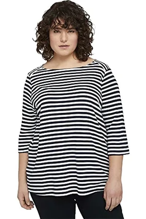 TOM TAILOR Damski bluza w paski 1024892, , 50 Duże rozmiary