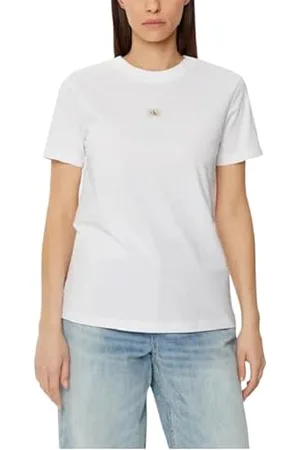 Calvin Klein Jeans Damska tkana etykieta Regular Jersey TEE J20J225084 S/S T-Shirt, biała (jasnobiała), XXS, , XXS