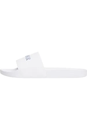 Tommy Hilfiger Męskie klapki HILFIGER PRINT TUMBLE POOL SLIDE FM0FM05505, białe (białe), 11, , 46 EU
