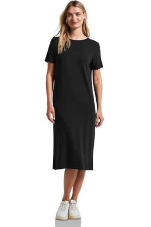 Street one T-shirt Dress Sleeve Detail_Solid Black 34, , 34