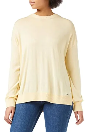 Pepe Jeans Damskie dzianinowe długie rękawy Phyllis, Żółty (kornwalijski), S