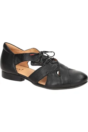 Think! Damen GUAD2 chromfrei gegerbte nachhaltige Halbschuhe, SCHWARZ 0000