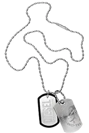 Diesel Herren-Halskette mit Anhänger doppeltem Edelstahl 60 cm DX0011040