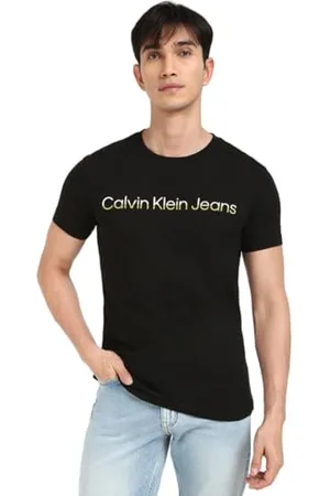 Calvin Klein Jeans Męska koszulka mieszane logo INSTYTUCJONALNE J30J325676 S/S T-Shirt, czarna (Ck Black), XXL, , XXL