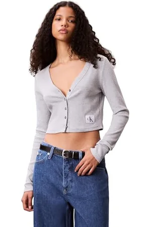 Calvin Klein Damskie koszule A-LS WVN LBL 2X2 CTT LV047C204G Inne koszule na co dzień, szary (BC06 szary wrzosowy), XL, , XL