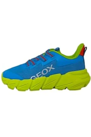 Geox J FLEXYPER Fast Boy Basket, Royal/Lime, 34 EU, , 34 EU