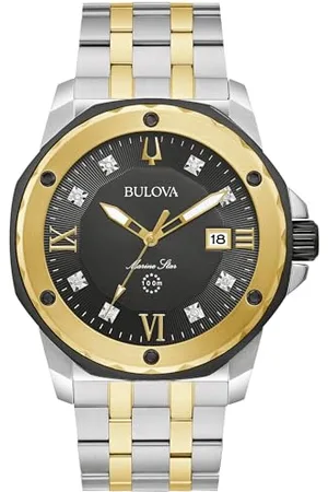 BULOVA Męski analogowy zegarek Quarz z paskiem ze stali nierdzewnej 98D175, , Klasyczny