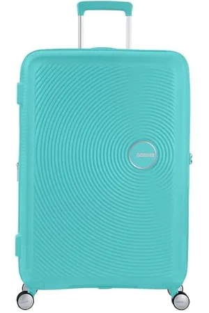 American Tourister Soundbox - Spinner L Erweiterbar Koffer, 77 cm, 97/97/110 L, Blau (Poolside Blue)