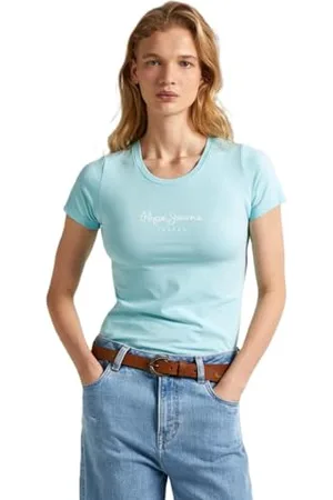 Pepe Jeans Damska koszulka New Virginia Slim Fit z krótkim rękawem biała, , S