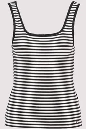 Tommy Hilfiger Inne koszulki damskie, Czarny (Ecru/Black Fine Stp), XS