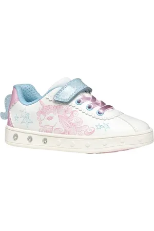 Geox Dziewczęce buty sportowe J Skylin Girl A, White Pink, 27 EU