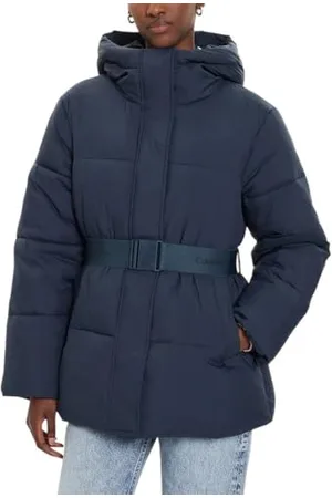 Calvin Klein Jeans Damski pasek z logo krótki puffer J20J224107, kurtka puchowa, niebieski, S, , S