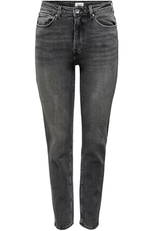 ONLY Women Stretch Ankle Jeans | Straight ONLEMILY High Waist Pants | Classic Design Denim Straight Trousers, Colours: , Size:29W / 32L