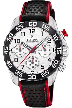 Festina Chronograf kwarcowy zegarek dla chłopców ze skórzanym paskiem F20458/1, , Sportowy