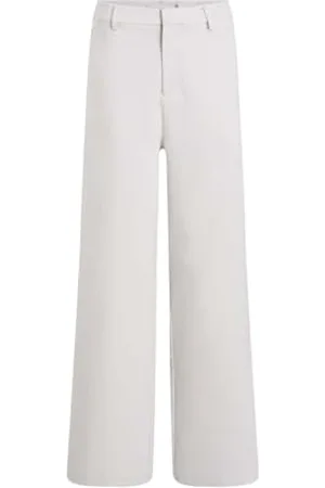 Calvin Klein CK JEANS Damskie spodnie Milano z szerokimi nogawkami J20J225334, beżowe (kredowe), XS, , XS