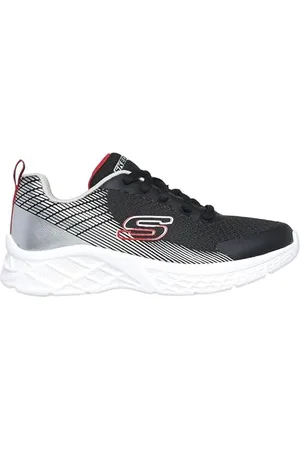 Skechers Boys, Kapcie, Black Textile/Synthetic/Silver & Red Tri, 37.5 EU, Black Textile Synthetic Silver Red Tri, 37.5 EU
