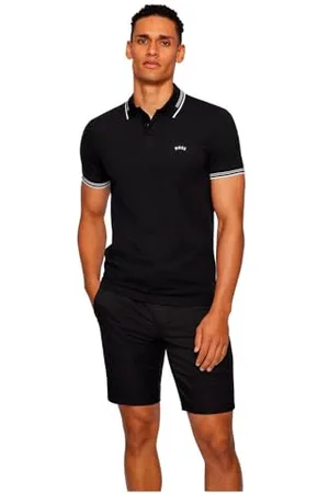HUGO BOSS Paul Curved Koszulka polo Mężczyźni, (Black1), S