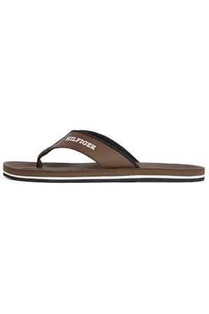 Tommy Hilfiger Męskie klapki wyściełane COMFORT HILFIGER B Sandal, brązowe (Legacy Brown), 45 EU, , 45 EU