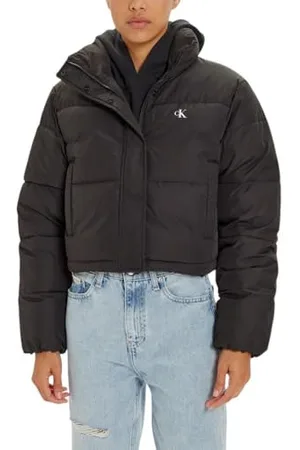 Calvin Klein Jeans Damska kurtka puchowa, MATTE CROPPED ND PUFFER J20J224615, czarna, XL, , XL