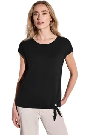 Street one Jersey Shirt w.Knot Black 38, , 38