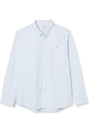 Farah Męska koszula Brewer Slim Fit Cotton Oxford w paski, , 3XL