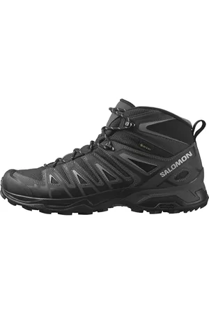 Salomon X Pioneer Mid Gore-Tex męskie buty trekkingowe, wszystkie warunki pogodowe, bezpieczne trzymanie stopy, stabilne i amortyzowane, Black Magnet Monument, 43 1/3 EU
