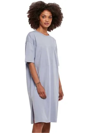 Urban classics Damska sukienka z bawełny organicznej oversize Slit Tee Dress, damska sukienka z rozcięciem w wielu kolorach, rozmiary XS - 5XL, , 3XL