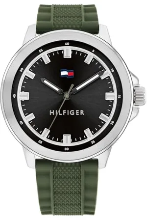 Tommy Hilfiger Analogowy zegarek kwarcowy dla mężczyzn z zieloną silikonową bransoletką - 1792021, , pasek