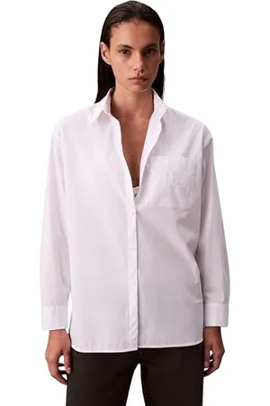 Calvin Klein Damska luźna koszula POPLIN LV047C143G Inne koszule na co dzień, biała (brylantowa biel), XXS, , XXS