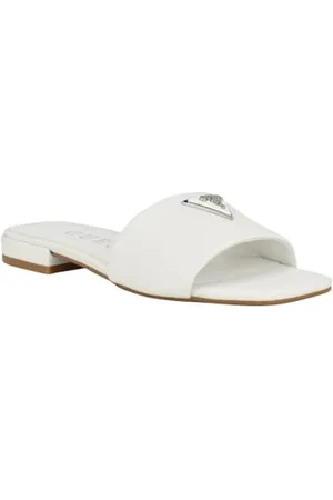 Guess Damskie oswojone płaskie sandały, białe, 39 EU, , 39 EU