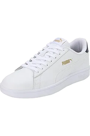 PUMA SMASH V2 L Trampki Uniseks, WHITE- WHITE-PEACOAT- TEAM GOLD, 48.5 EU