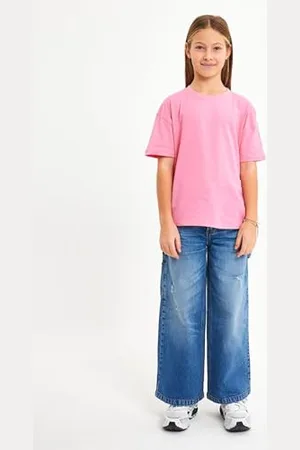 LTB Jeans Dziewczęcy T-shirt Tocele Pull-On T Shirt z nadrukiem Krótki rękaw Crew Neck ze 100% bawełny w kolorze różowym - rozmiar 128 cm, , 128 cm