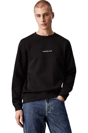 Calvin Klein Męska bluza z okrągłym dekoltem MONOLOGO J30J325630, czarna, XL, , XL