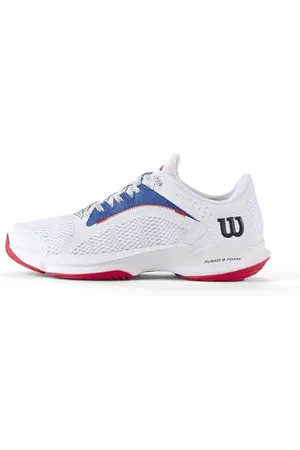 Wilson Damskie buty tenisowe Hurakn 2.0, białe/Deja Vu niebiesko-czerwone, 38 EU, Biały Deja Vu Niebieski Czerwony, 5 UK