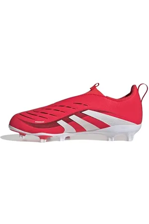 adidas Uniseks - dzieci PREDATOR LEAGUE Laceless Firm Ground/Multi Ground Football boots Kids, Lucid Red/Cloud White/Core Black, 35 EU