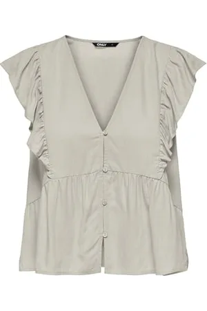 ONLY Onlrian Flonce S/S Top WVN, , S