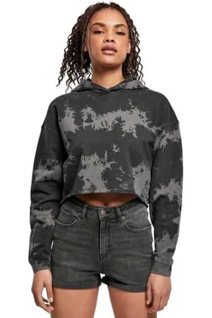 Urban classics Damski sweter z kapturem Oversized Short Bleached Hoody, Dusk Violet, 4XL