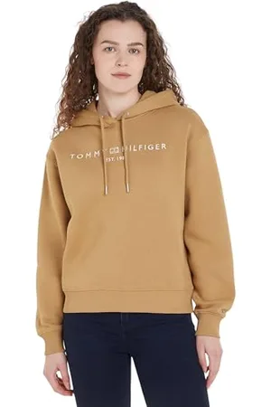 Tommy Hilfiger Damska bluza z kapturem MDRN REG CORP LOGO WW0WW43598, klasyczna khaki, XL, , XL