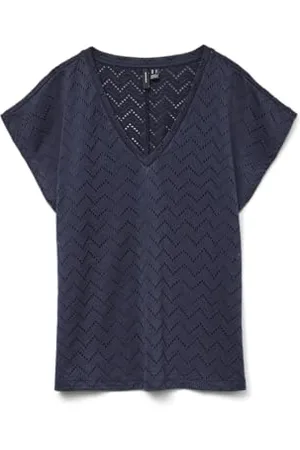 VERO MODA Vmthas SS V-Neck Top JRS Ga Vo, , S