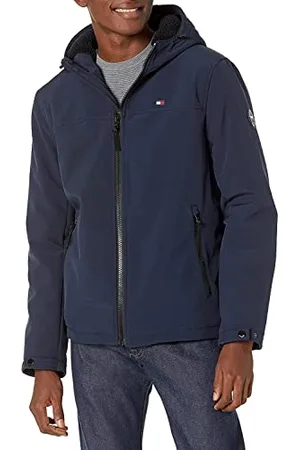 Tommy Hilfiger Męska kurtka z kapturem Soft Shell wodoodporna przejściowa, , S