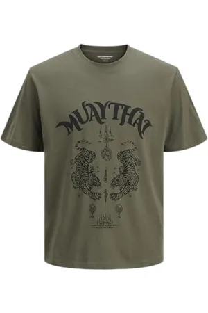 JACK & JONES Koszulka męska Jorfighter Ss Crew Neck SMU, , L