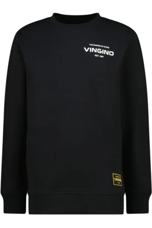 Vingino Boys Basic-Crew in Color Deep Black Size 12 of The NOOS Collection, , 12 lat