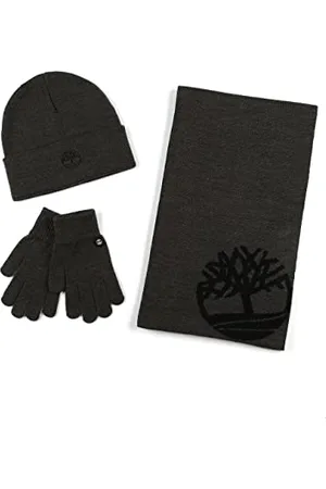 Timberland Męska czapka Schalldämpfer, Mütze mit Bündchen und Magic Glove Set Beanie, antracytowa szara, jeden rozmiar, , Rozmiar uniwersalny