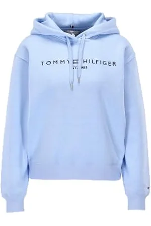 Tommy Hilfiger Damska bluza z kapturem MDRN REG CORP LOGO WW0WW43598, niebieska (Vessel Blue), L, , L