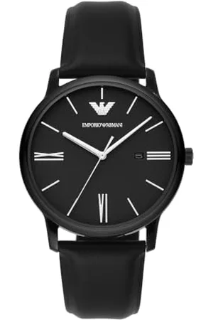 Emporio Armani Męski Zegarek, Mechanizm Kwarcowy, 3 Wskazówki, Datownik, Koperta 42 mm, Skórzany Pasek Pro-Planet Ar11573