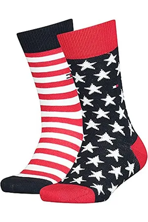 Tommy Hilfiger Klasyczne skarpety CLSSC unisex (2 sztuki), Granatowy/czerwony, 31/34