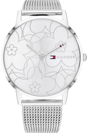 Tommy Hilfiger Analogowy zegarek kwarcowy dla kobiet ze srebrną bransoletką z siatki ze stali nierdzewnej - 1782365, , bransoletka