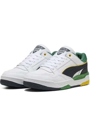 PUMA Unisex Rebound Retro Sneaker, White-Archive Green-New Navy, 3,5 UK, Biały Archiwum Zielony Nowy Granatowy, 36 EU