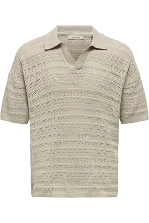 Only & Sons Onsgrayson Ds 5 Chochet Polo Knit Noos, , XS
